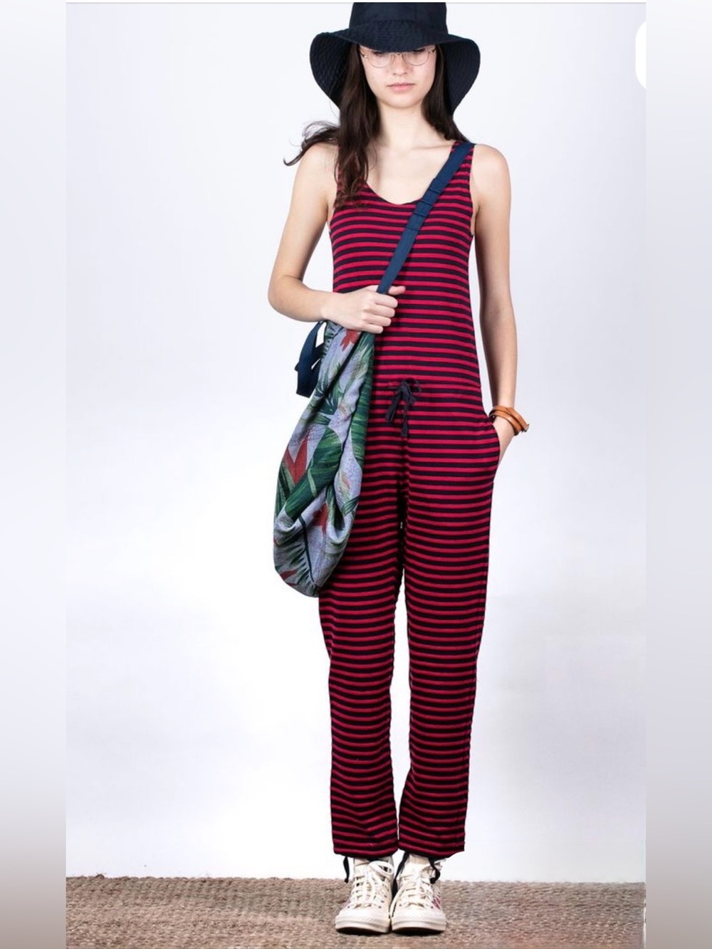 Engineered Garments - Onesie - Red Navy PC Stripe Jersey - Women’s Size 0 - USA